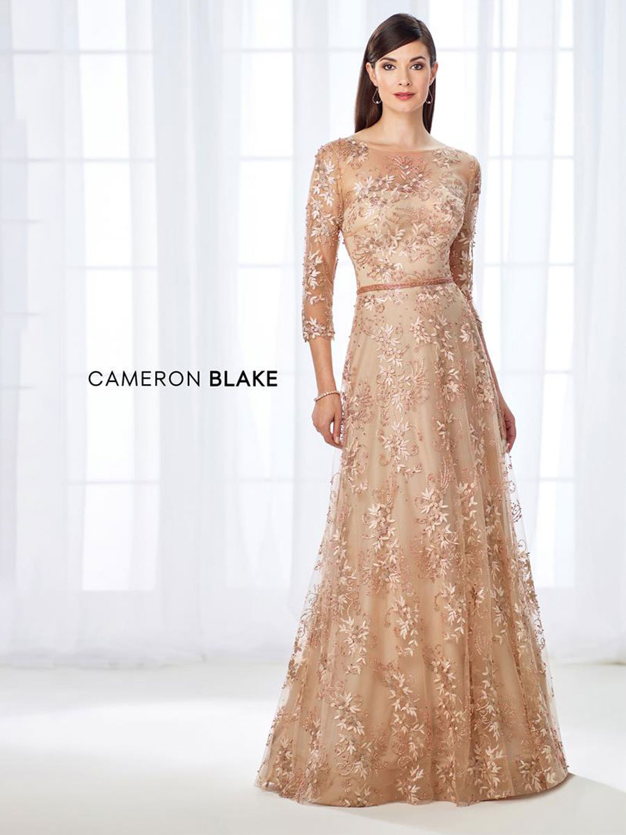 Classic & dreamy A-line gown with illusion lace